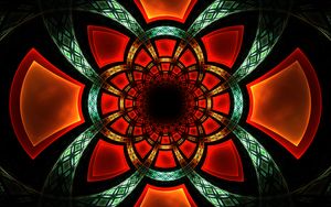 Preview wallpaper fractal, symmetry, glow, pattern, abstraction