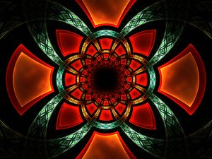 Preview wallpaper fractal, symmetry, glow, pattern, abstraction