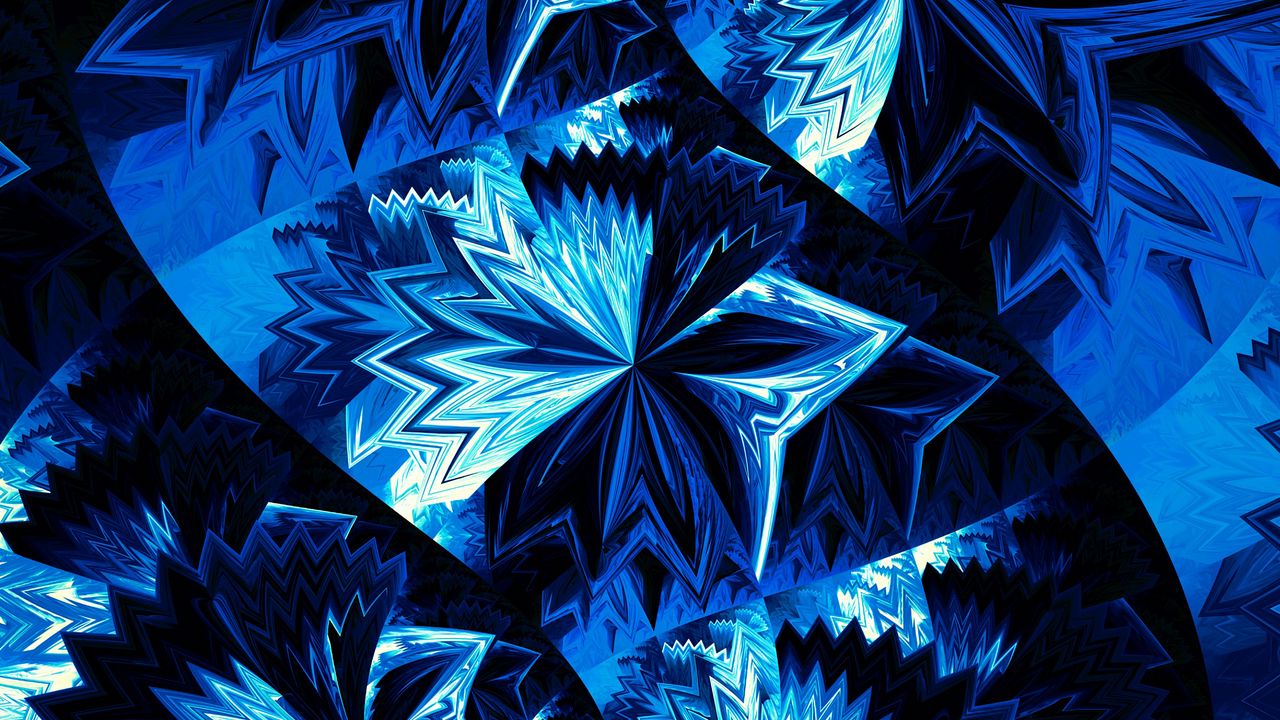 Wallpaper fractal, tangled, blue, dark, abstraction