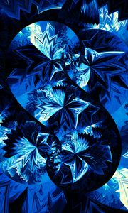 Preview wallpaper fractal, tangled, blue, dark, abstraction