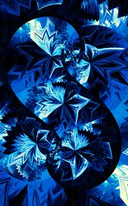 Preview wallpaper fractal, tangled, blue, dark, abstraction