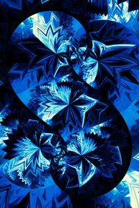 Preview wallpaper fractal, tangled, blue, dark, abstraction