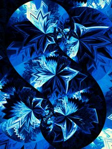 Preview wallpaper fractal, tangled, blue, dark, abstraction