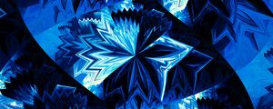 Preview wallpaper fractal, tangled, blue, dark, abstraction