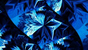 Preview wallpaper fractal, tangled, blue, dark, abstraction