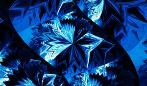 Preview wallpaper fractal, tangled, blue, dark, abstraction