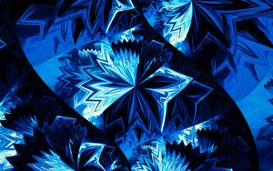 Preview wallpaper fractal, tangled, blue, dark, abstraction