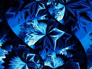 Preview wallpaper fractal, tangled, blue, dark, abstraction