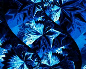 Preview wallpaper fractal, tangled, blue, dark, abstraction