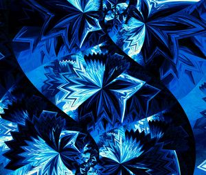 Preview wallpaper fractal, tangled, blue, dark, abstraction