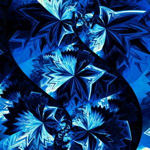 Preview wallpaper fractal, tangled, blue, dark, abstraction