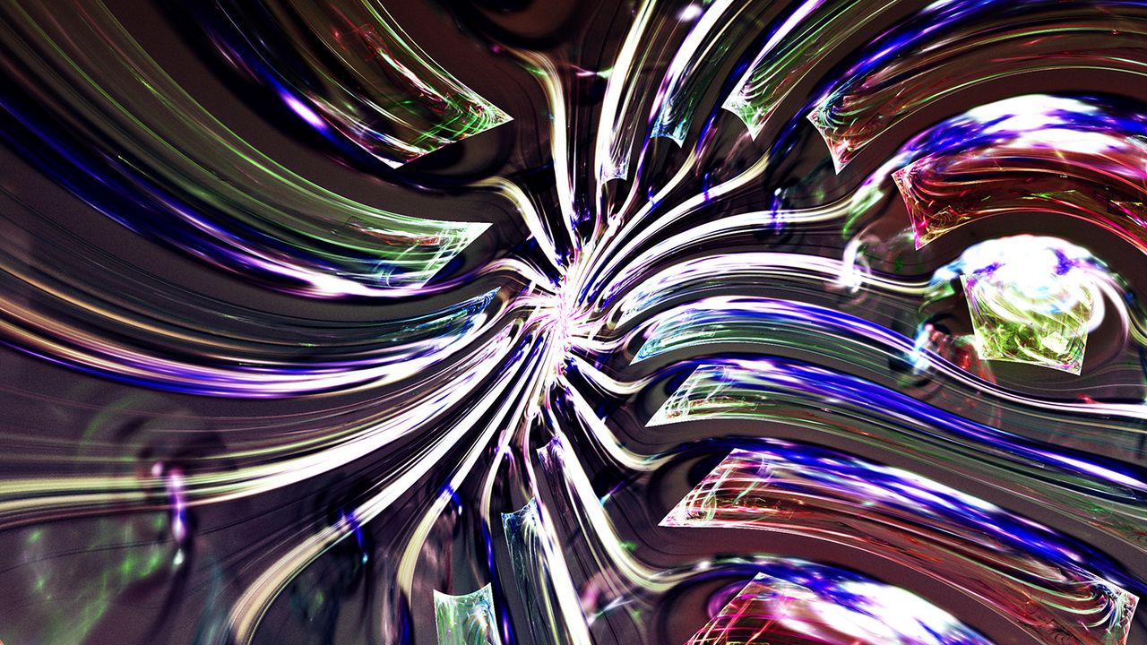 Wallpaper fractal, tangled, bright, shards, abstraction