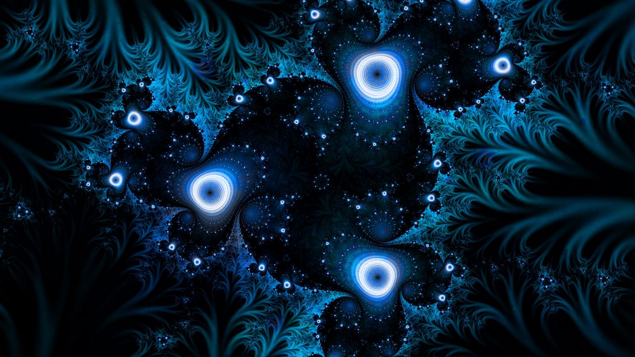 Wallpaper fractal, tangled, dark, glow, abstraction