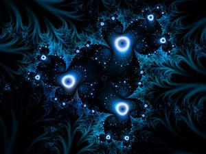 Preview wallpaper fractal, tangled, dark, glow, abstraction