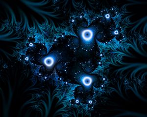 Preview wallpaper fractal, tangled, dark, glow, abstraction