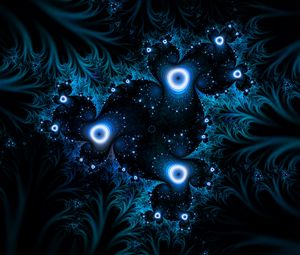 Preview wallpaper fractal, tangled, dark, glow, abstraction