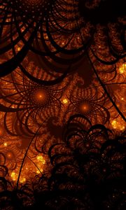 Preview wallpaper fractal, tangled, glow, pattern, dark