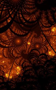 Preview wallpaper fractal, tangled, glow, pattern, dark