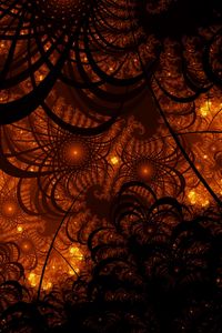 Preview wallpaper fractal, tangled, glow, pattern, dark