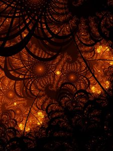 Preview wallpaper fractal, tangled, glow, pattern, dark