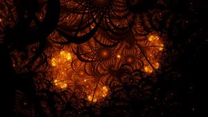 Preview wallpaper fractal, tangled, glow, pattern, dark