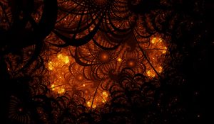Preview wallpaper fractal, tangled, glow, pattern, dark
