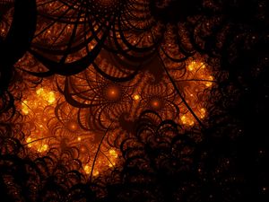 Preview wallpaper fractal, tangled, glow, pattern, dark