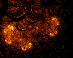 Preview wallpaper fractal, tangled, glow, pattern, dark