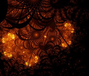 Preview wallpaper fractal, tangled, glow, pattern, dark