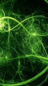 Preview wallpaper fractal, tangled, glow, green, abstraction