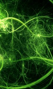 Preview wallpaper fractal, tangled, glow, green, abstraction