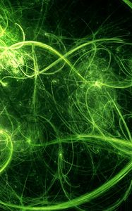 Preview wallpaper fractal, tangled, glow, green, abstraction