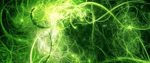 Preview wallpaper fractal, tangled, glow, green, abstraction