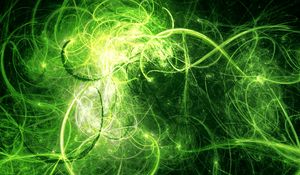 Preview wallpaper fractal, tangled, glow, green, abstraction