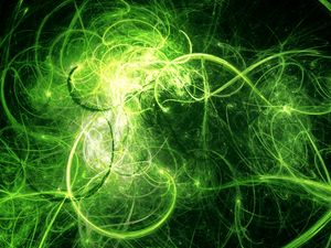 Preview wallpaper fractal, tangled, glow, green, abstraction