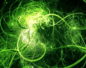 Preview wallpaper fractal, tangled, glow, green, abstraction