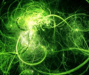Preview wallpaper fractal, tangled, glow, green, abstraction