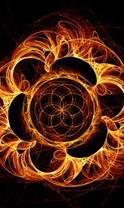 Preview wallpaper fractal, tangled, swirling, bright, fiery
