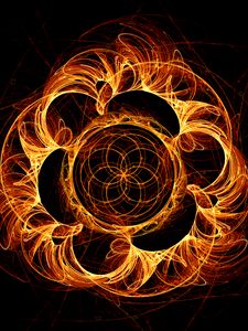 Preview wallpaper fractal, tangled, swirling, bright, fiery