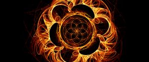 Preview wallpaper fractal, tangled, swirling, bright, fiery