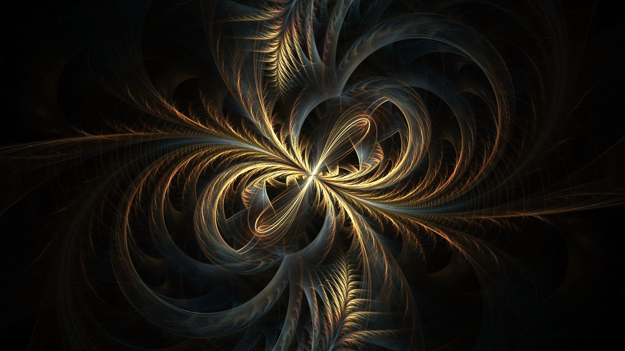 Wallpaper fractal, tangled, swirling, glow, abstraction