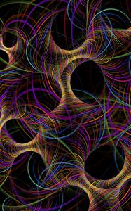 Preview wallpaper fractal, thread, interweaving, tangled, multicolored, abstraction