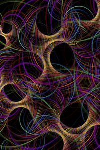 Preview wallpaper fractal, thread, interweaving, tangled, multicolored, abstraction