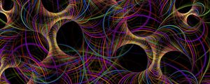 Preview wallpaper fractal, thread, interweaving, tangled, multicolored, abstraction