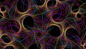 Preview wallpaper fractal, thread, interweaving, tangled, multicolored, abstraction