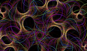 Preview wallpaper fractal, thread, interweaving, tangled, multicolored, abstraction