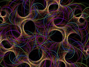 Preview wallpaper fractal, thread, interweaving, tangled, multicolored, abstraction