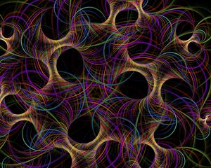 Preview wallpaper fractal, thread, interweaving, tangled, multicolored, abstraction