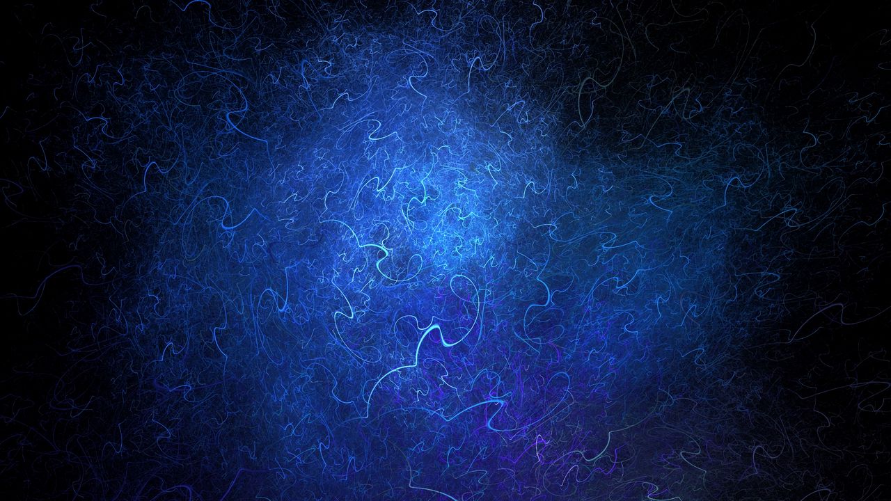 Wallpaper fractal, threads, tangled, blue, abstraction