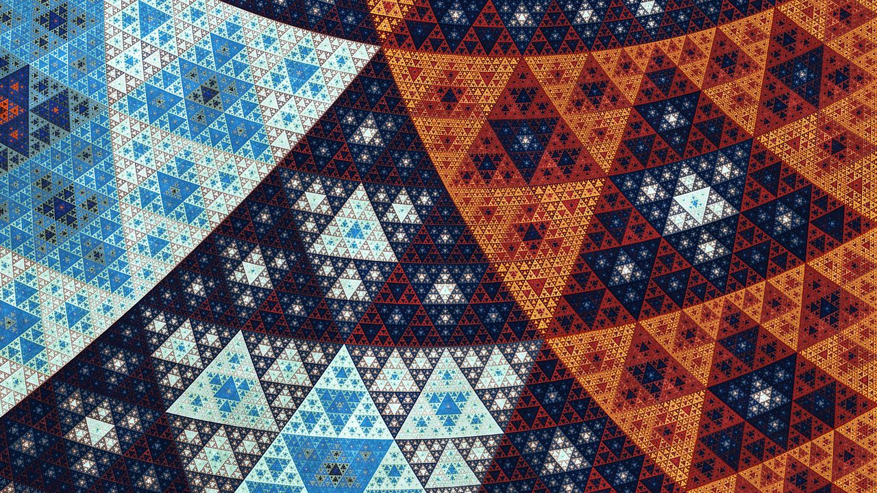 Wallpaper fractal, triangles, geometric, abstract, pattern